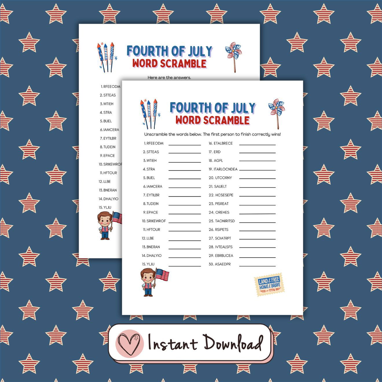12 x 4th of July Games Bundle - #shop_name - 12 x 4th of July Games Bundle - Big Heart Little Star -  -