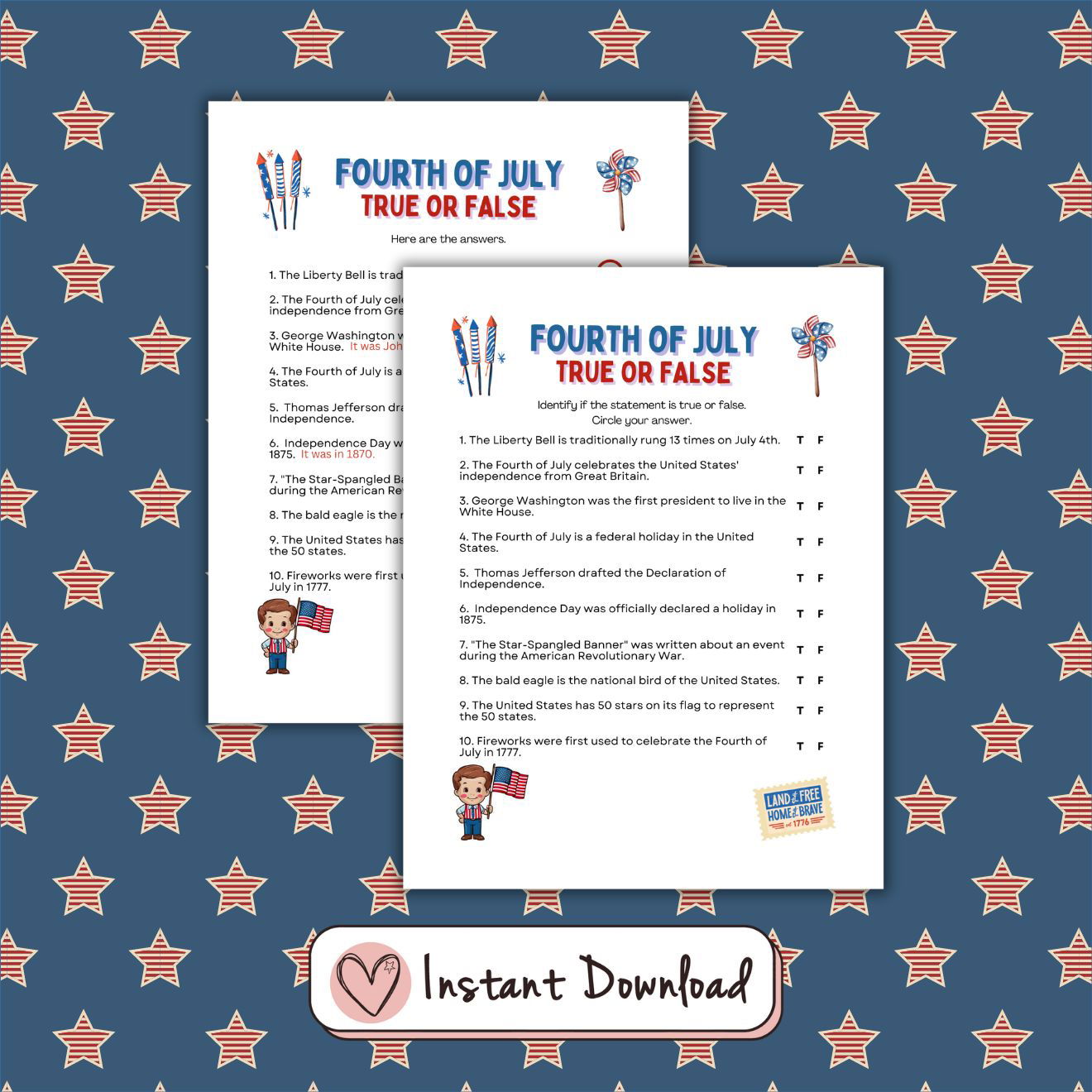 12 x 4th of July Games Bundle - #shop_name - 12 x 4th of July Games Bundle - Big Heart Little Star -  -