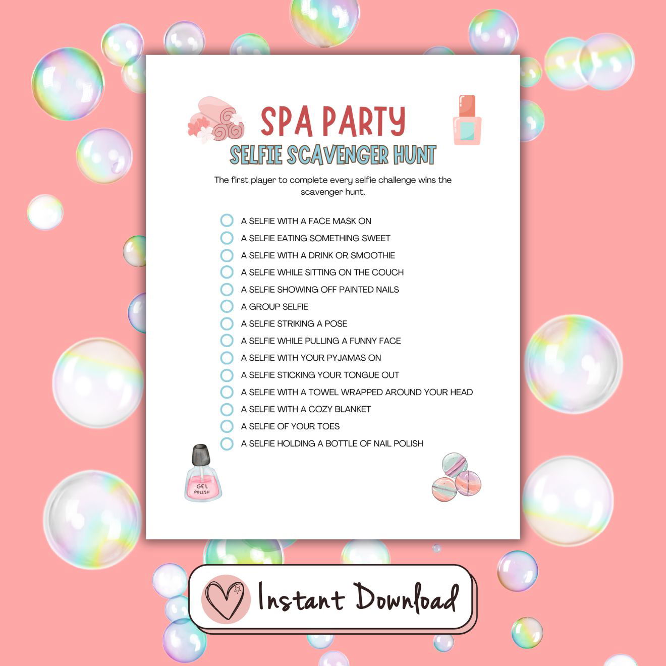 15 x Spa Party Games For Tween And Teen Girls - #shop_name - 15 x Spa Party Games For Tween And Teen Girls - Big Heart Little Star -  -