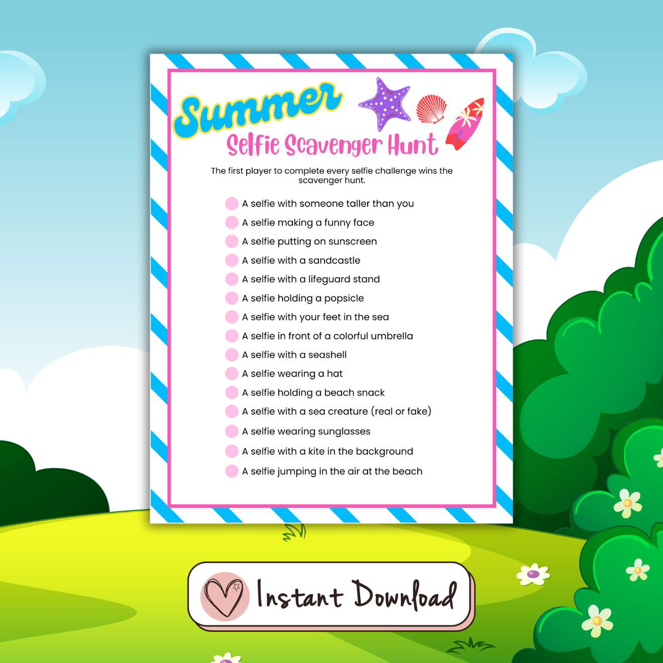 21 x Summer Printable Games Bundle For Kids & Families - #shop_name - 21 x Summer Printable Games Bundle For Kids & Families - Big Heart Little Star -  -