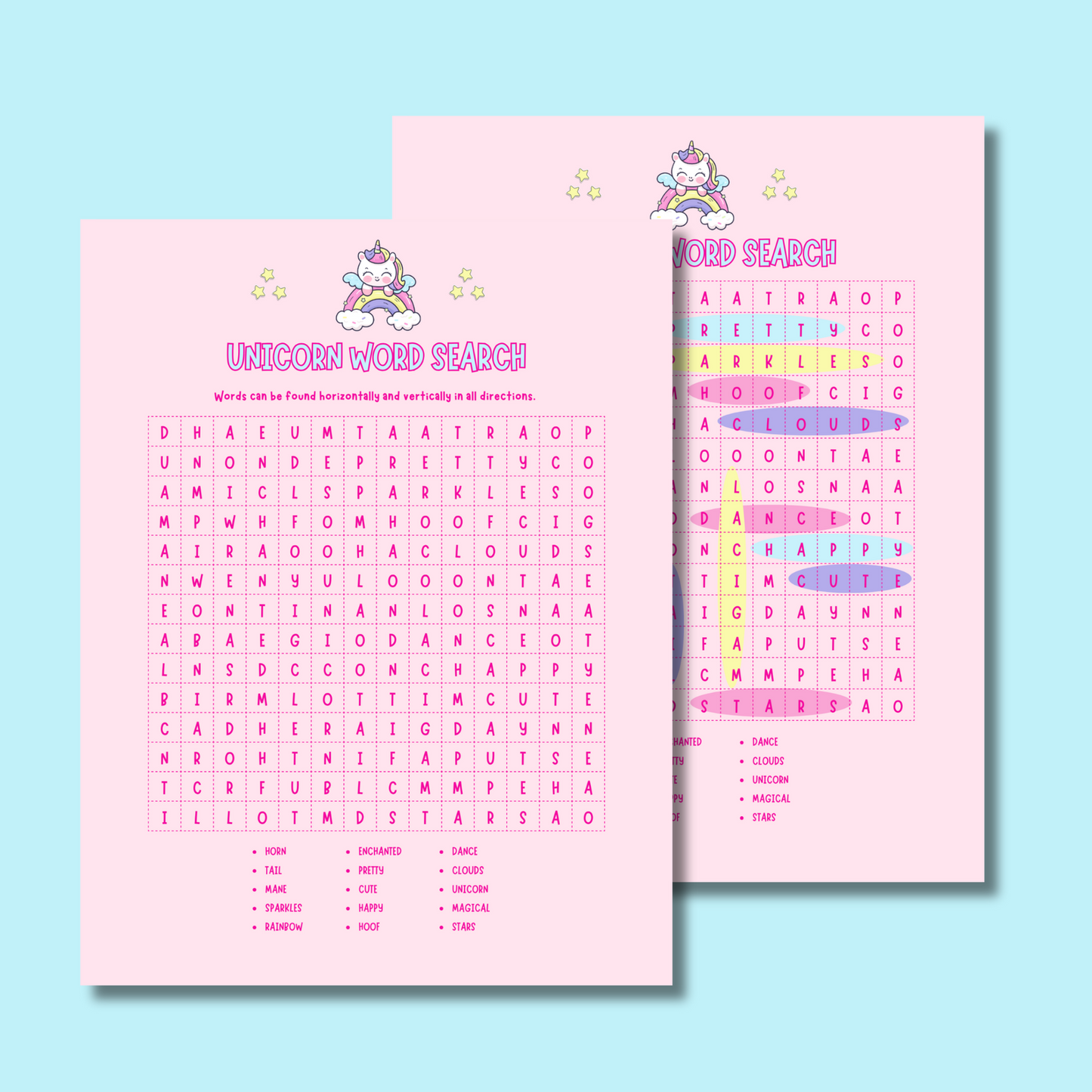 6 x Unicorn party games for kids to play - #shop_name - 6 x Unicorn party games for kids to play - Big Heart Little Star - -