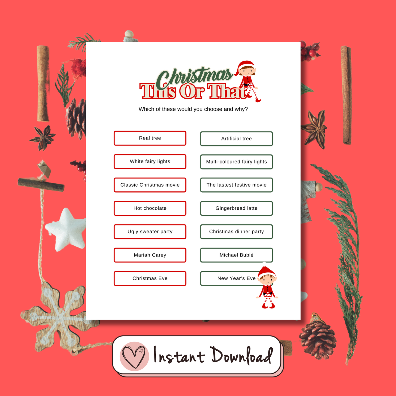 Christmas This Or That Game - #shop_name - Christmas This Or That Game - Big Heart Little Star - -