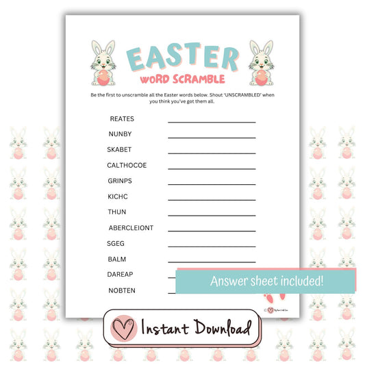 Juego de palabras revueltas de Pascua