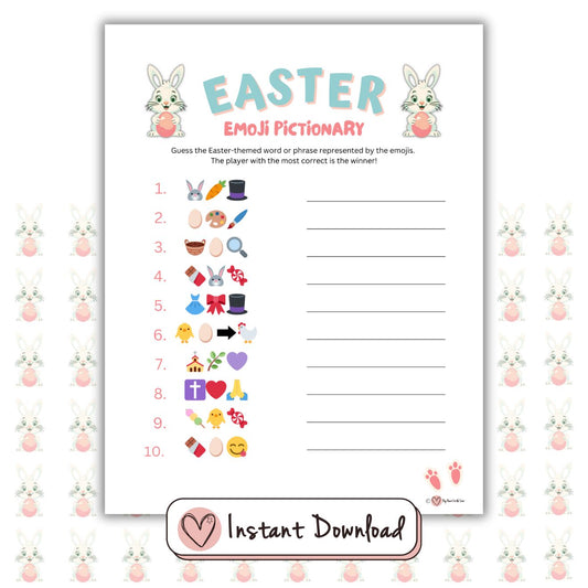 Juego Pictionary de emojis de Pascua