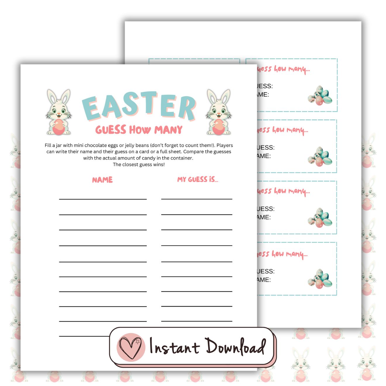 Easter Guess How Many Candies In The Jar Game - Score Sheet & Score Ca – Big Heart Little Star easter-guess-how-many-candies-in-the-jar-game-score-sheet-score-ca-big-heart-little-star