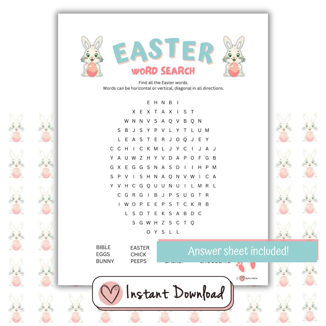 Scramble de palabras de Pascua: con cuadrícula de palabras en forma de huevo