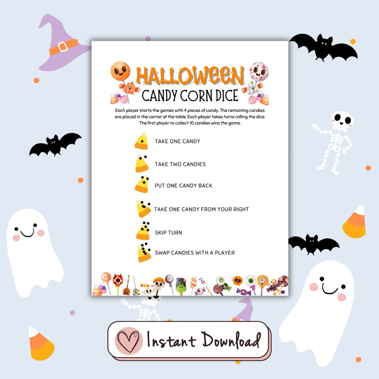 Halloween Candy Corn Dice Game For Kids – Big Heart Little Star for Halloween Dice Game Free Printable