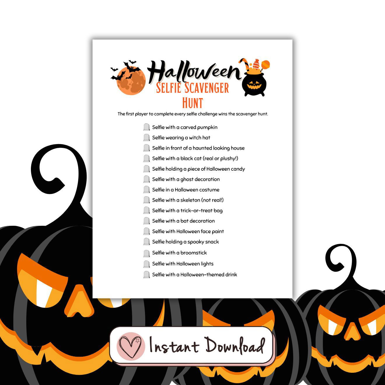 Halloween Selfie Scavenger Hunt Teens - #shop_name - Halloween Selfie Scavenger Hunt Teens - Big Heart Little Star - -