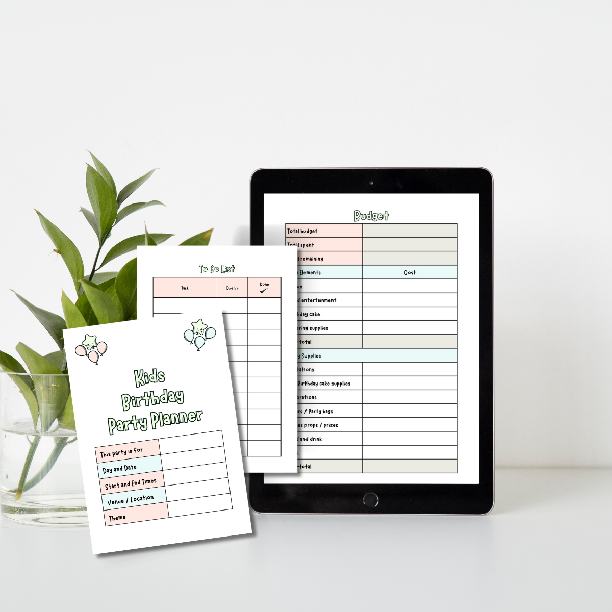 Kids Birthday Party Planner PDF (A4, A5 and US Letter Sizes) - #shop_name - Kids Birthday Party Planner PDF (A4, A5 and US Letter Sizes) - Big Heart Little Star - -