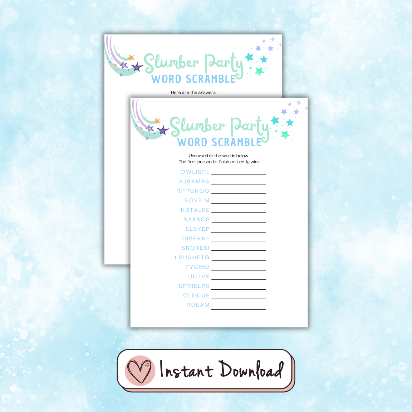 14 Slumber Party Games Bundle For Teens