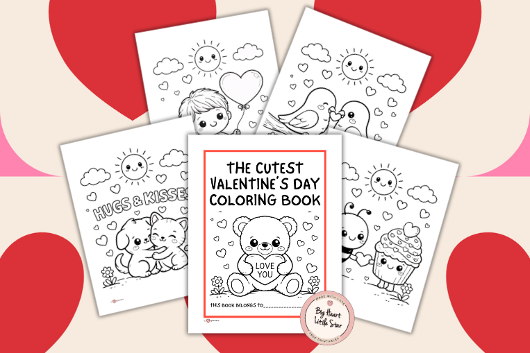 Cute Kawaii Style Valentine's Day Coloring Pages (Free Printables!)