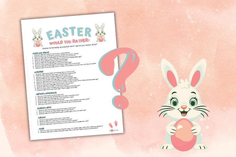 Free printable Easter would you rather questions for kids