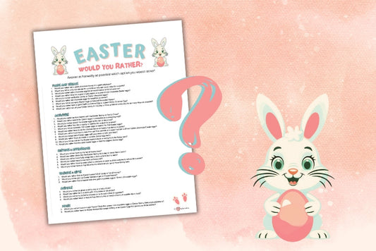 Free printable Easter would you rather questions for kids