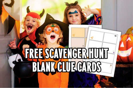 How To Run A Halloween Scavenger Hunt at Home (Free Printable Blank Cards)