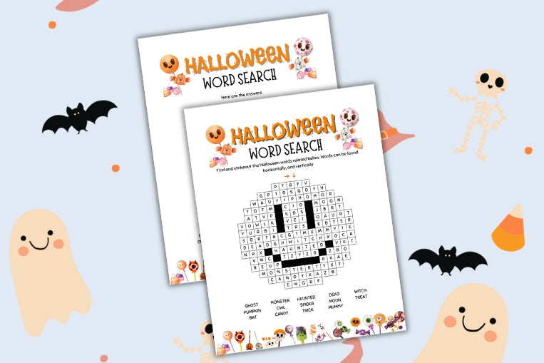 Halloween Pumpkin Shaped Word Search For Kids (Free Printable)