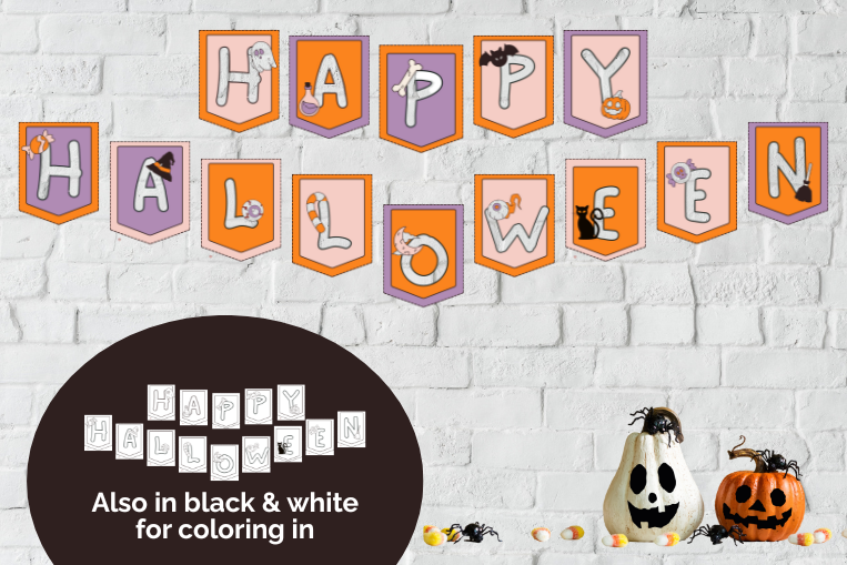 Free Printable Halloween Bunting - Easy Paper Craft for Parties And Classrooms