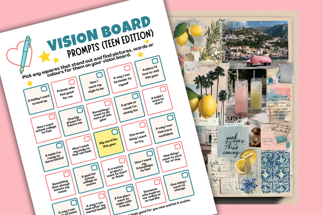 Hosting Ideas For A New Year’s Eve Vision Board Night For Teens