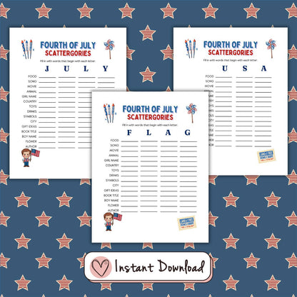 12 x 4th of July Games Bundle - #shop_name - 12 x 4th of July Games Bundle - Big Heart Little Star -  - 