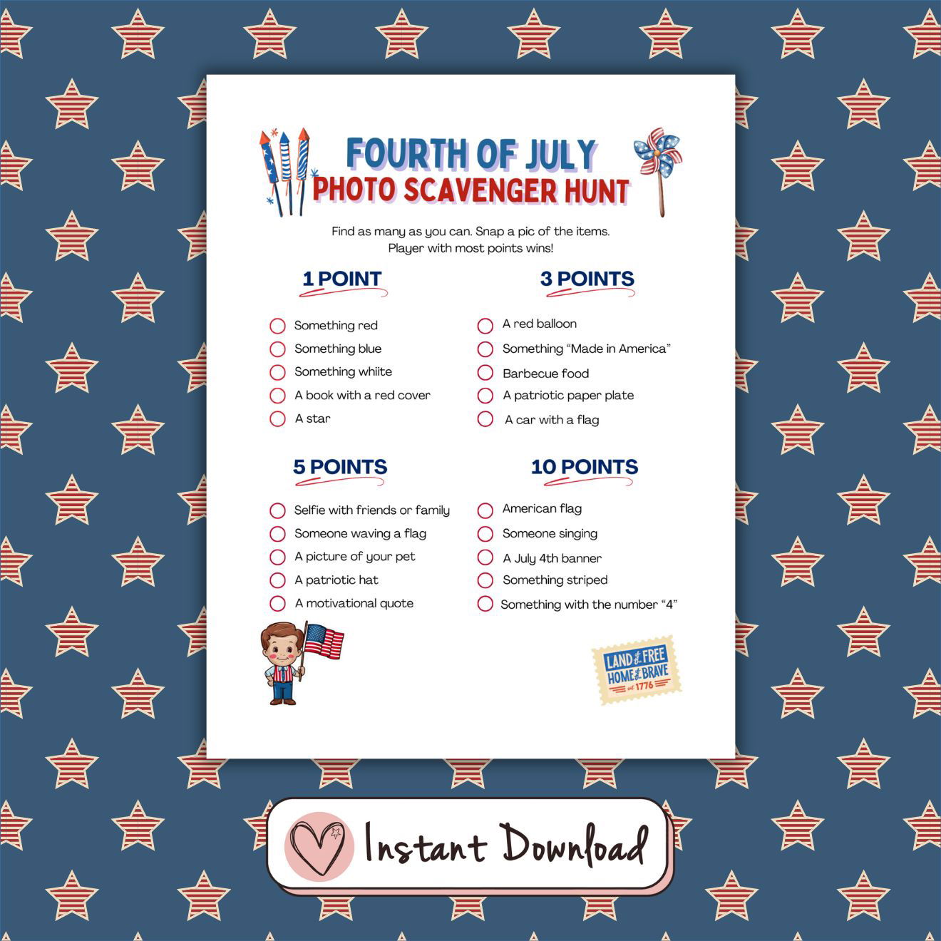 12 x 4th of July Games Bundle - #shop_name - 12 x 4th of July Games Bundle - Big Heart Little Star -  - 