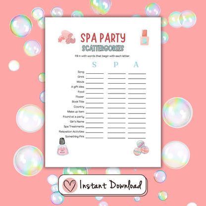 15 x Spa Party Games For Tween And Teen Girls - #shop_name - 15 x Spa Party Games For Tween And Teen Girls - Big Heart Little Star -  - 