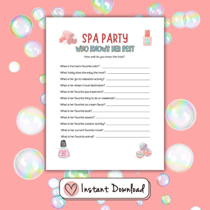15 x Spa Party Games For Tween And Teen Girls - #shop_name - 15 x Spa Party Games For Tween And Teen Girls - Big Heart Little Star -  - 