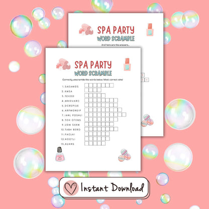 15 x Spa Party Games For Tween And Teen Girls - #shop_name - 15 x Spa Party Games For Tween And Teen Girls - Big Heart Little Star -  - 