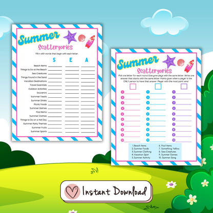 21 x Summer Printable Games Bundle For Kids & Families - #shop_name - 21 x Summer Printable Games Bundle For Kids & Families - Big Heart Little Star -  - 