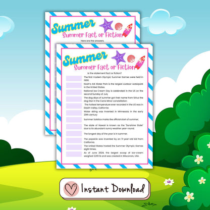 21 x Summer Printable Games Bundle For Kids & Families - #shop_name - 21 x Summer Printable Games Bundle For Kids & Families - Big Heart Little Star -  - 