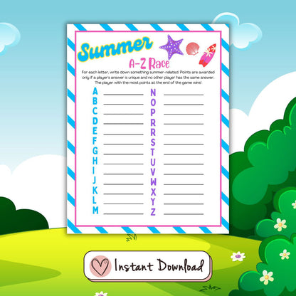 21 x Summer Printable Games Bundle For Kids & Families - #shop_name - 21 x Summer Printable Games Bundle For Kids & Families - Big Heart Little Star -  - 