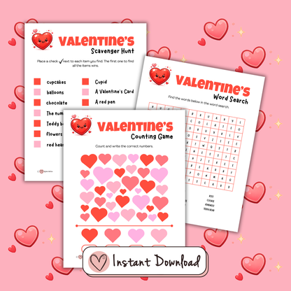 Valentine's Day Games for Kids Bundle - 10 Printable Party Games