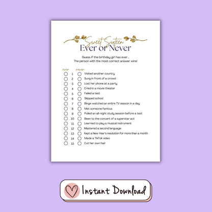 7 x Sweet Sixteen 16th Birthday Games Bundle - Gold Leaf Design - #shop_name - 7 x Sweet Sixteen 16th Birthday Games Bundle - Gold Leaf Design - Big Heart Little Star -  - 