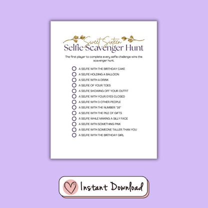 7 x Sweet Sixteen 16th Birthday Games Bundle - Gold Leaf Design - #shop_name - 7 x Sweet Sixteen 16th Birthday Games Bundle - Gold Leaf Design - Big Heart Little Star -  - 