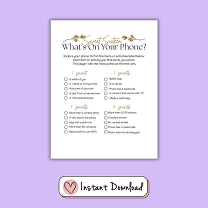 7 x Sweet Sixteen 16th Birthday Games Bundle - Gold Leaf Design - #shop_name - 7 x Sweet Sixteen 16th Birthday Games Bundle - Gold Leaf Design - Big Heart Little Star -  - 