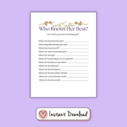 7 x Sweet Sixteen 16th Birthday Games Bundle - Gold Leaf Design - #shop_name - 7 x Sweet Sixteen 16th Birthday Games Bundle - Gold Leaf Design - Big Heart Little Star -  - 