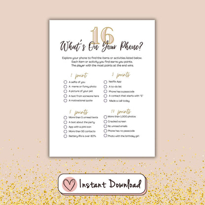 7 x Sweet Sixteen Games Bundle - Minimalist Design - #shop_name - 7 x Sweet Sixteen Games Bundle - Minimalist Design - Big Heart Little Star -  - 