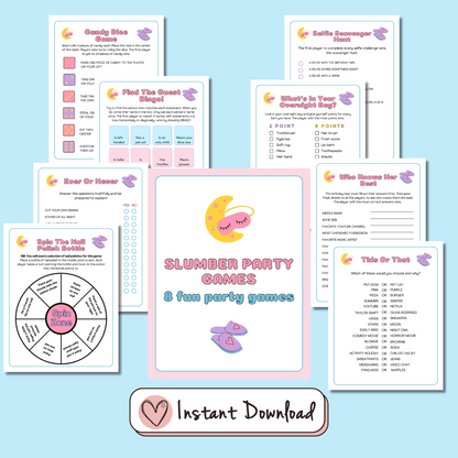 8 x Slumber Party games bundle perfect for tween girls - #shop_name - 8 x Slumber Party games bundle perfect for tween girls - Big Heart Little Star -  - 