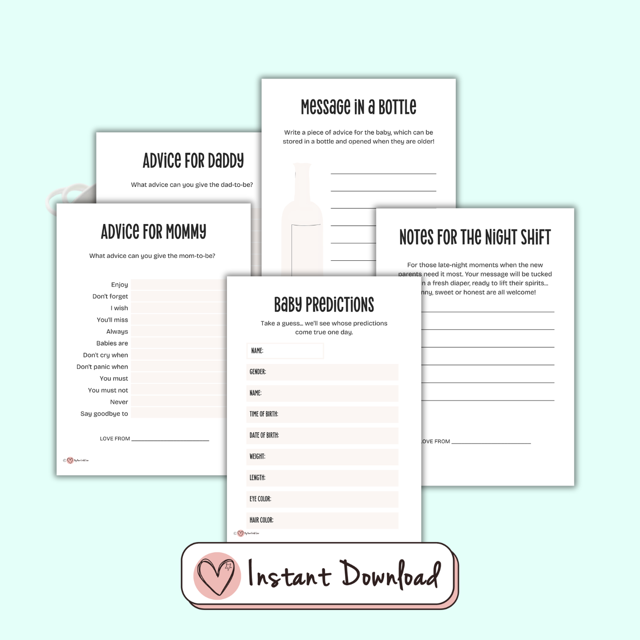 14 Baby Shower Games And Activities Bundle: Neutral Black And White Color Scheme