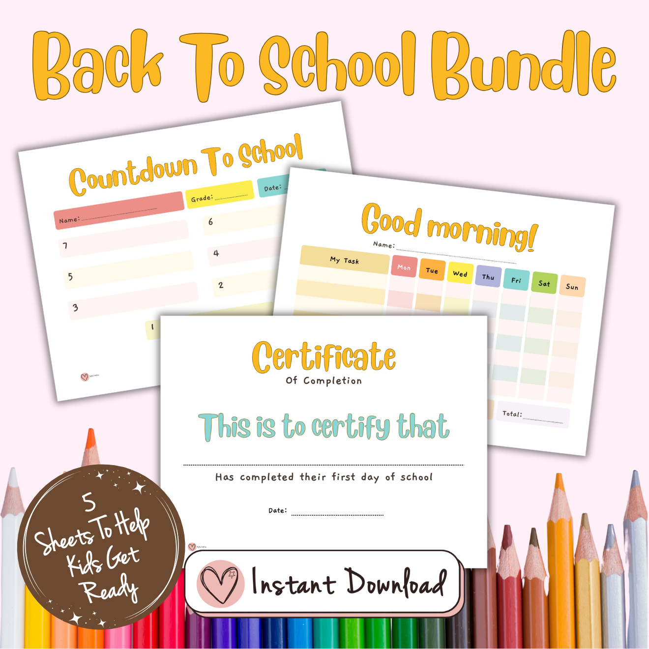 Back to School Preparation Bundle Printable Pack