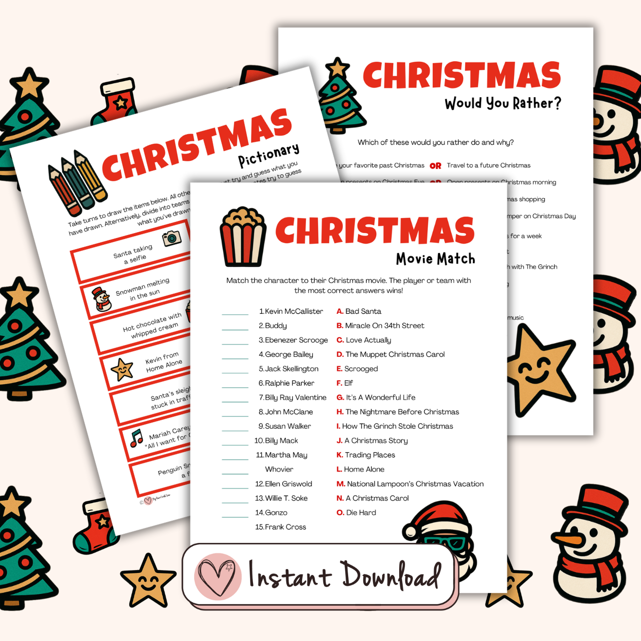 9 Christmas Games Bundle Perfect For Teens