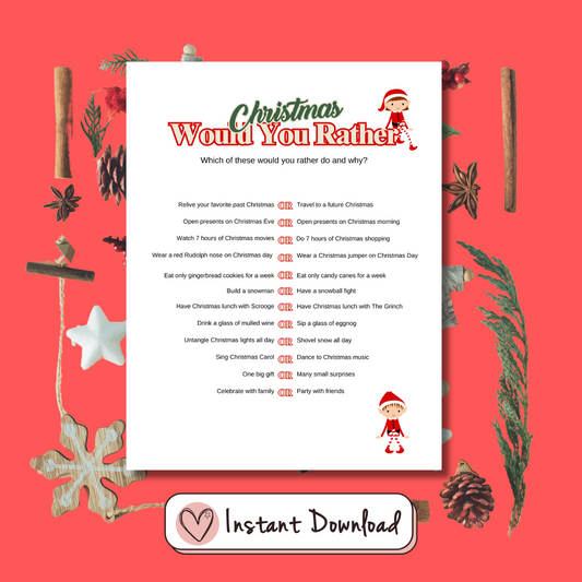 Christmas Would You Rather Questions - #shop_name - Christmas Would You Rather Questions - Big Heart Little Star -  - 