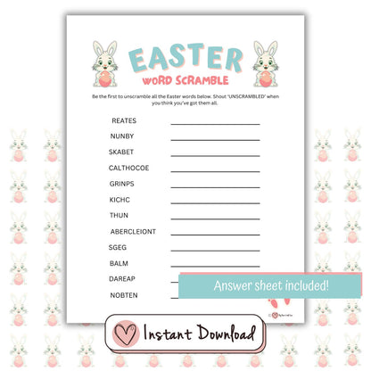 Juego de palabras revueltas de Pascua