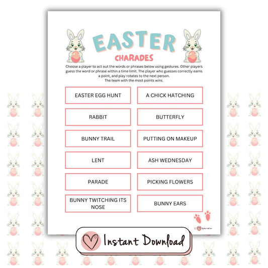 Easter Charades Prompts - Set Of 12 Fun Prompts