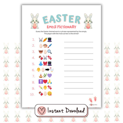 Juego Pictionary de emojis de Pascua