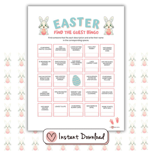 Juego de bingo Find the Guest de Pascua