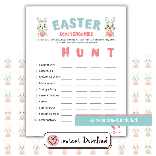 Easter Scattergories Word Game