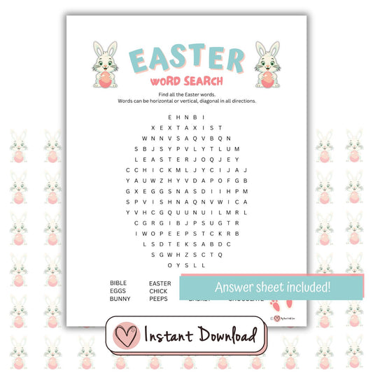 Easter Word Scramble - With Egg-Shaped Word Grid