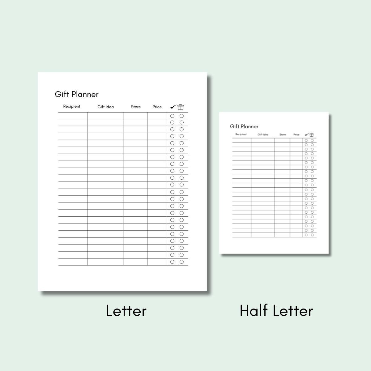 Gift Planner PDF Printable. A4, A5, Letter & Half Letter sizes. Print or use in a note taking App. - #shop_name - Gift Planner PDF Printable. A4, A5, Letter & Half Letter sizes. Print or use in a note taking App. - Big Heart Little Star -  - 