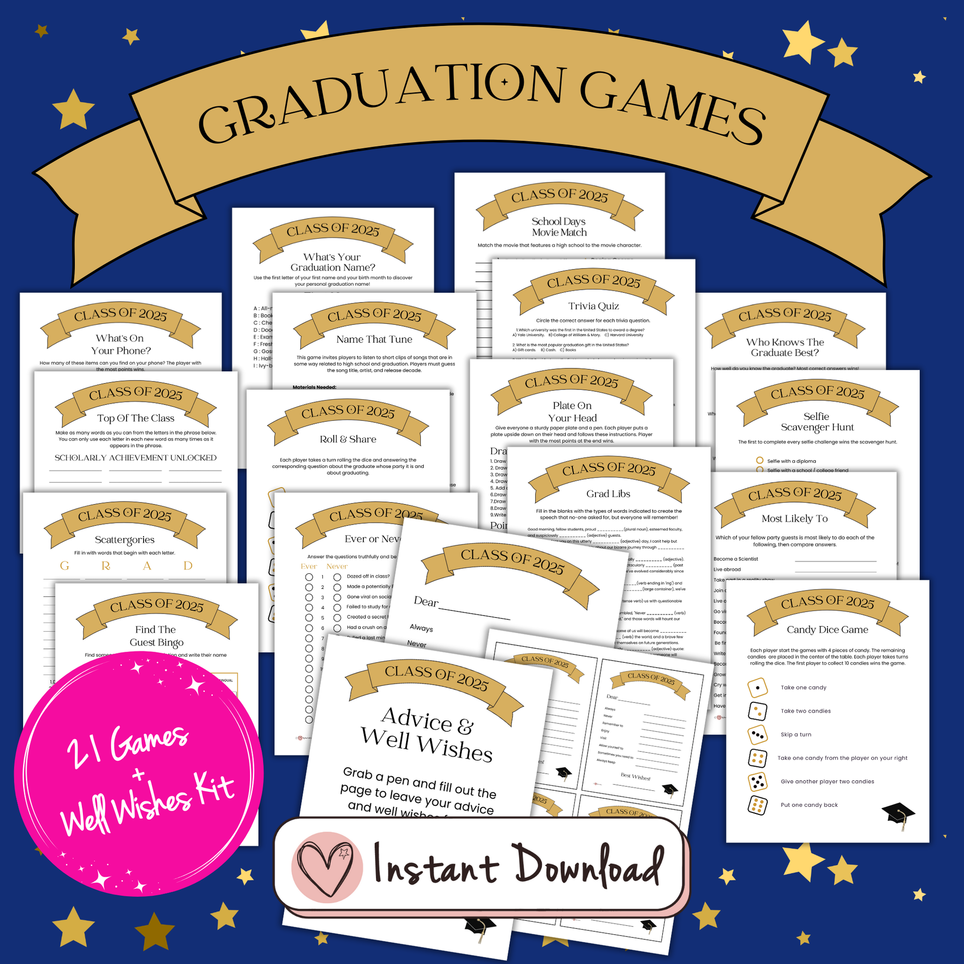 Printable Graduation Party Games – Big Heart Little Star for Free Printables For Graduation Party