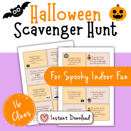 Halloween Indoor Scavenger Hunt
