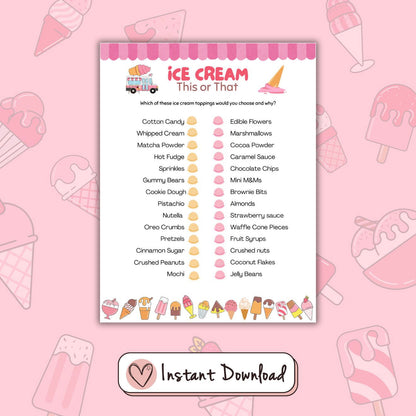 Ice Cream Party Games Bundle For Kids And Teens - 12 Games - #shop_name - Ice Cream Party Games Bundle For Kids And Teens - 12 Games - Big Heart Little Star -  - 